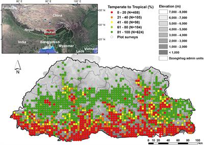 Species richness and turnover patterns for tropical and temperate plants on the elevation gradient of the eastern Himalayan Mountains
